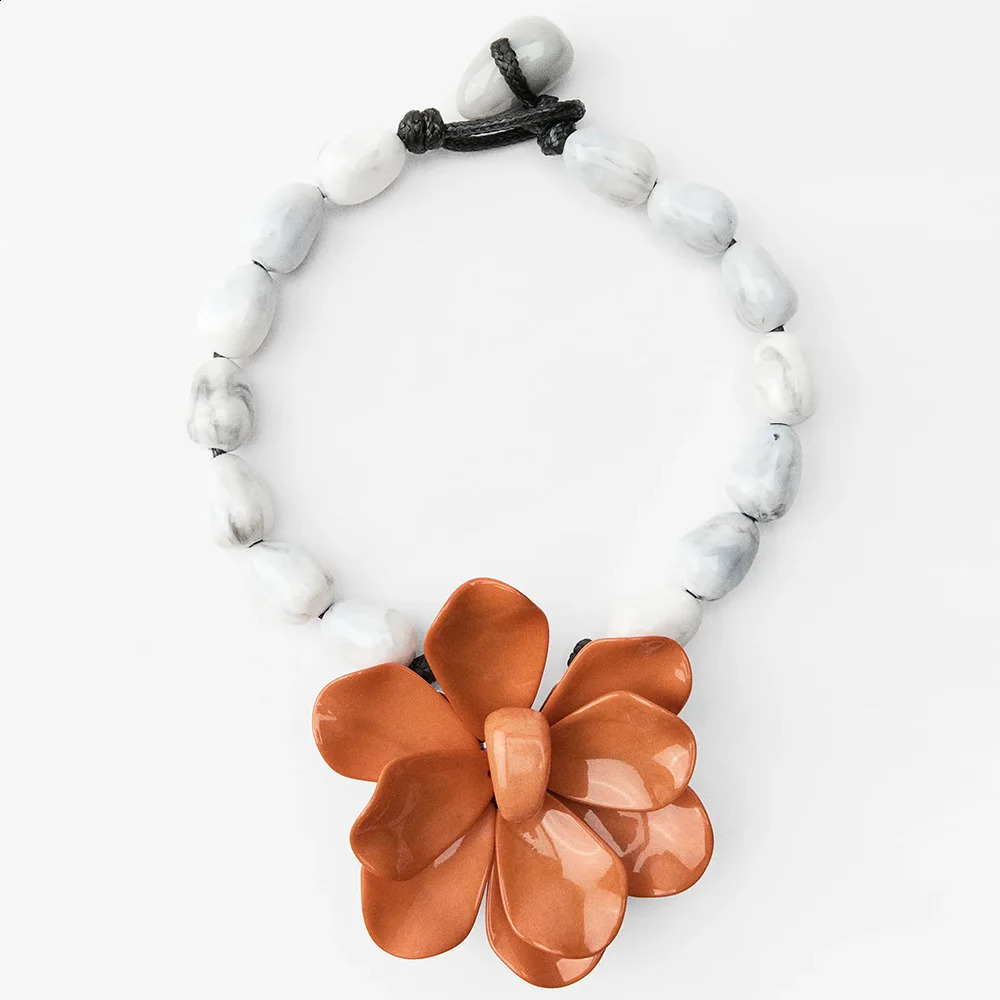 Vedawas floral detail rope necklace Bohemian elegant colorful handmade bead enamel flower banquet womens accessories 250409