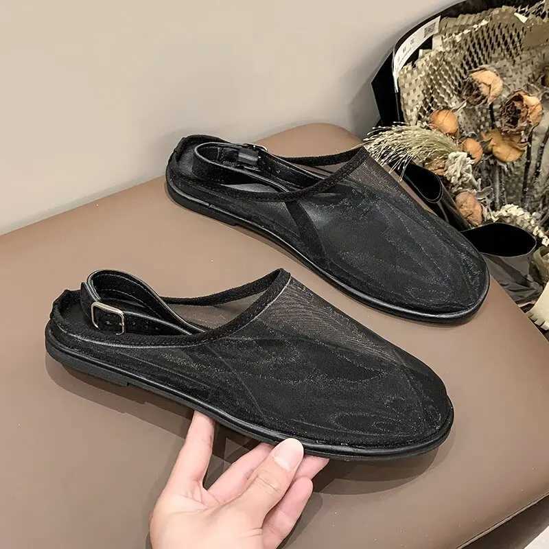 New luxury brand flat sandals womens Fi back travel strap sandals with mesh breathable summer casual sliderXJ250410