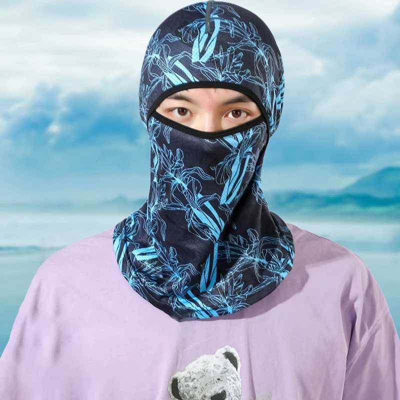 Summer Cool Balaclava Ice Silk Motorcycle Neck Cycling Helmet Full Face Hood Sun Anti-UV Protection Sports Face Cover Hat S251110