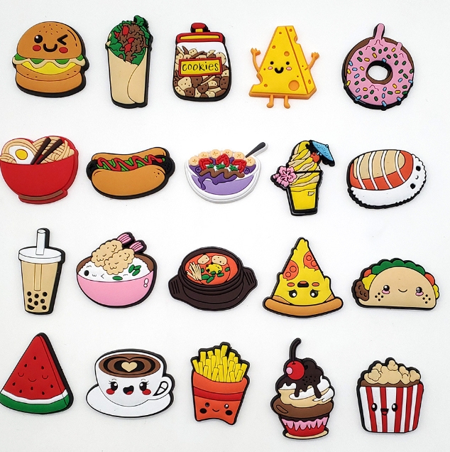 halloween food cartoon shoe flowers 20styles soft personality shoe charms clog decoration garden shoe accessories