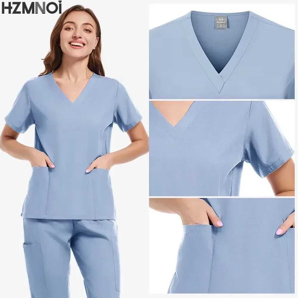 High Quty Medical Women Scrubs Sets Hospital Surgery Dental Clinic Beauty Spa Sn Lab Workwear Clothes Nurses Accessories X2504102