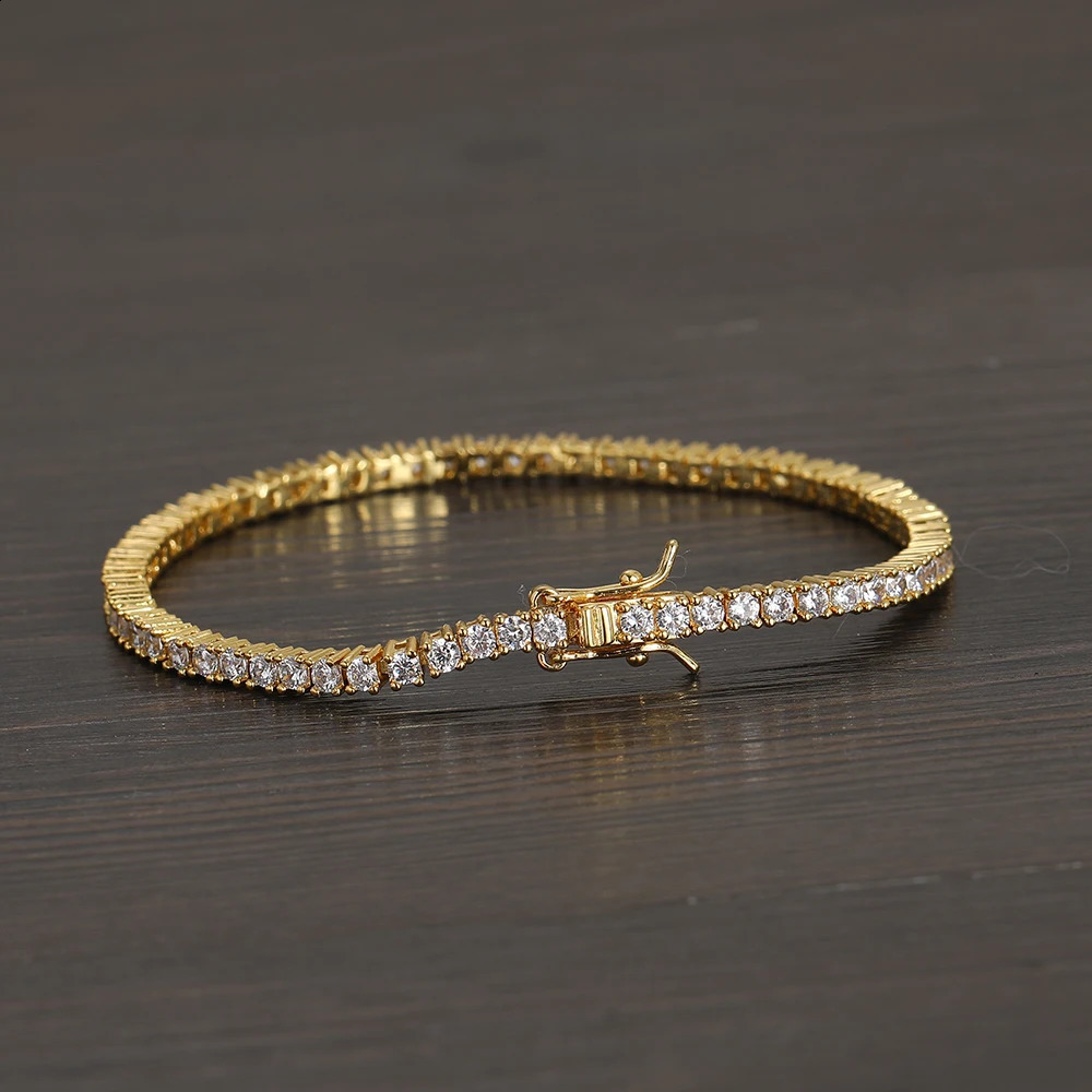 2.5mm Female Hip Hop Tennis Bracelet Brass Cubic Zircon Bracelet For Party Gift BB222 250408