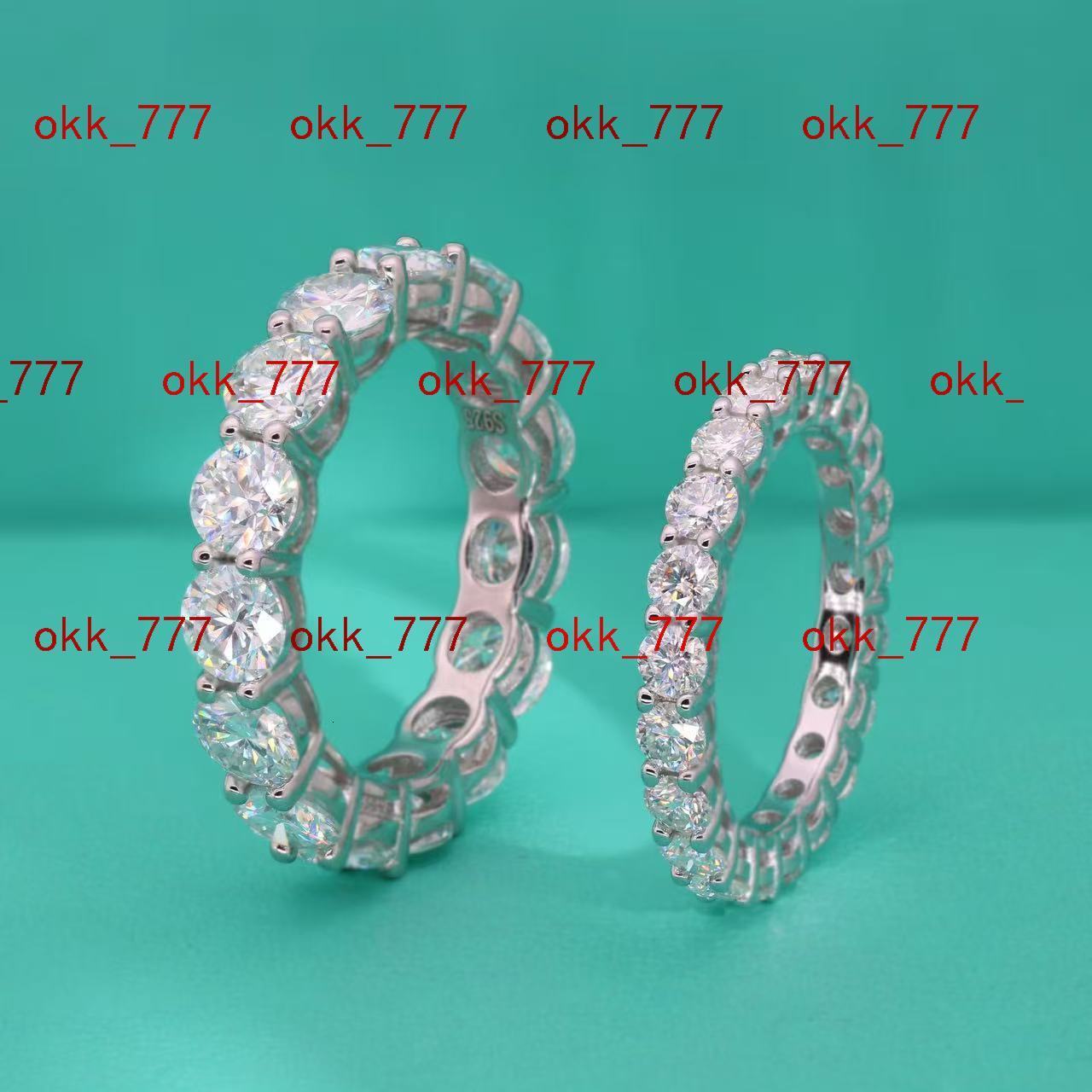 Wholesale 925 Sterling Silver Tennis Ring Princess Emerald Ice Eternity White VVS Mossanite Moissanite Hip Hop Style