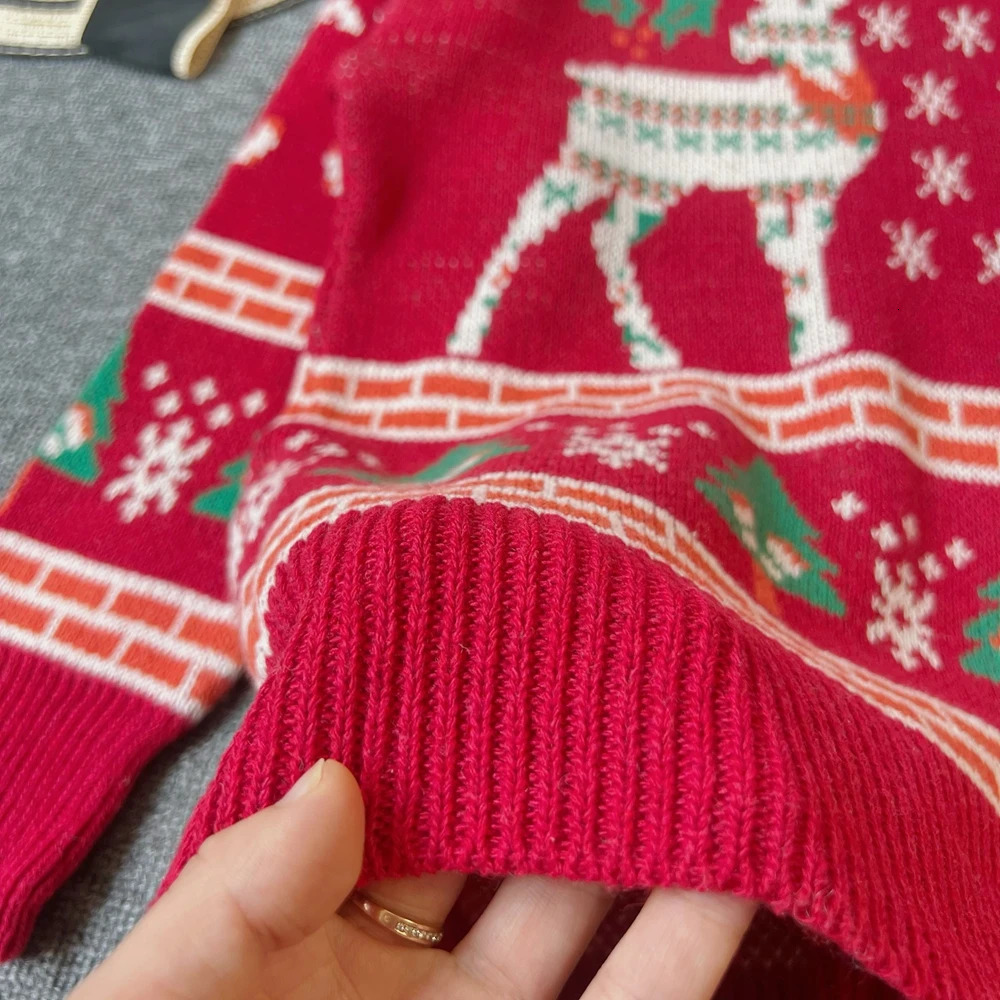 YuooMuoo Chic Fashion Woman Christmas Style Knitted Tops Autumn Winter Long Sleeve Pullover Sweaters Lady Red Party Shirts 251106