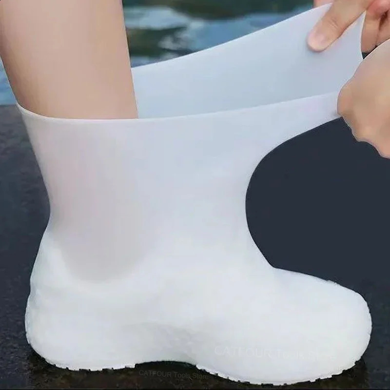 Reusable Non-slip Rain Boots Waterproof Shoes Covers Rubber Rain Boot Covers for Outdoor Use Gear Household Merchandises Home 250410
