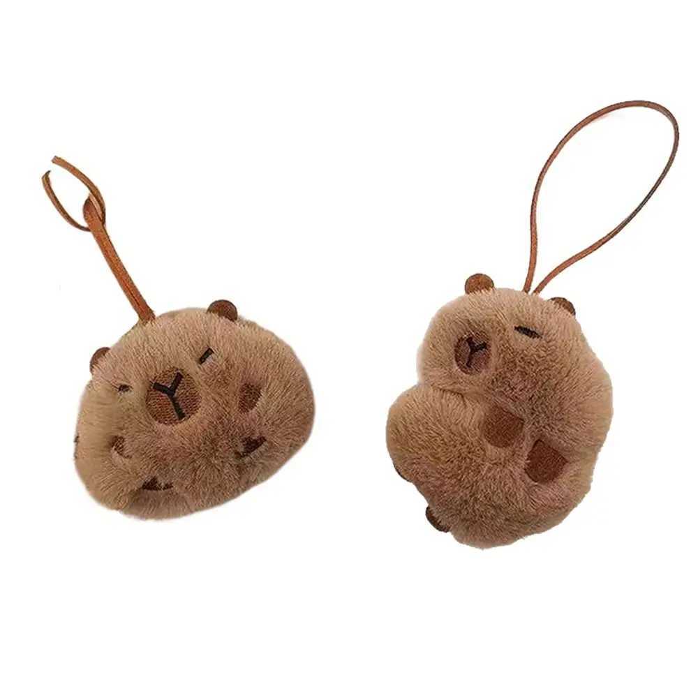 Cute cartoon Capybara plush keychain soft plush filling bag name tag toy Guinea pig pendant for children W250411