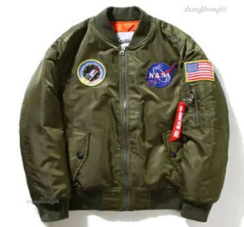 Fashion- Men MA1 Bomber Jackets Spring Autumn Flight Pilot Jacket Coat Embroidery Baseball Coats