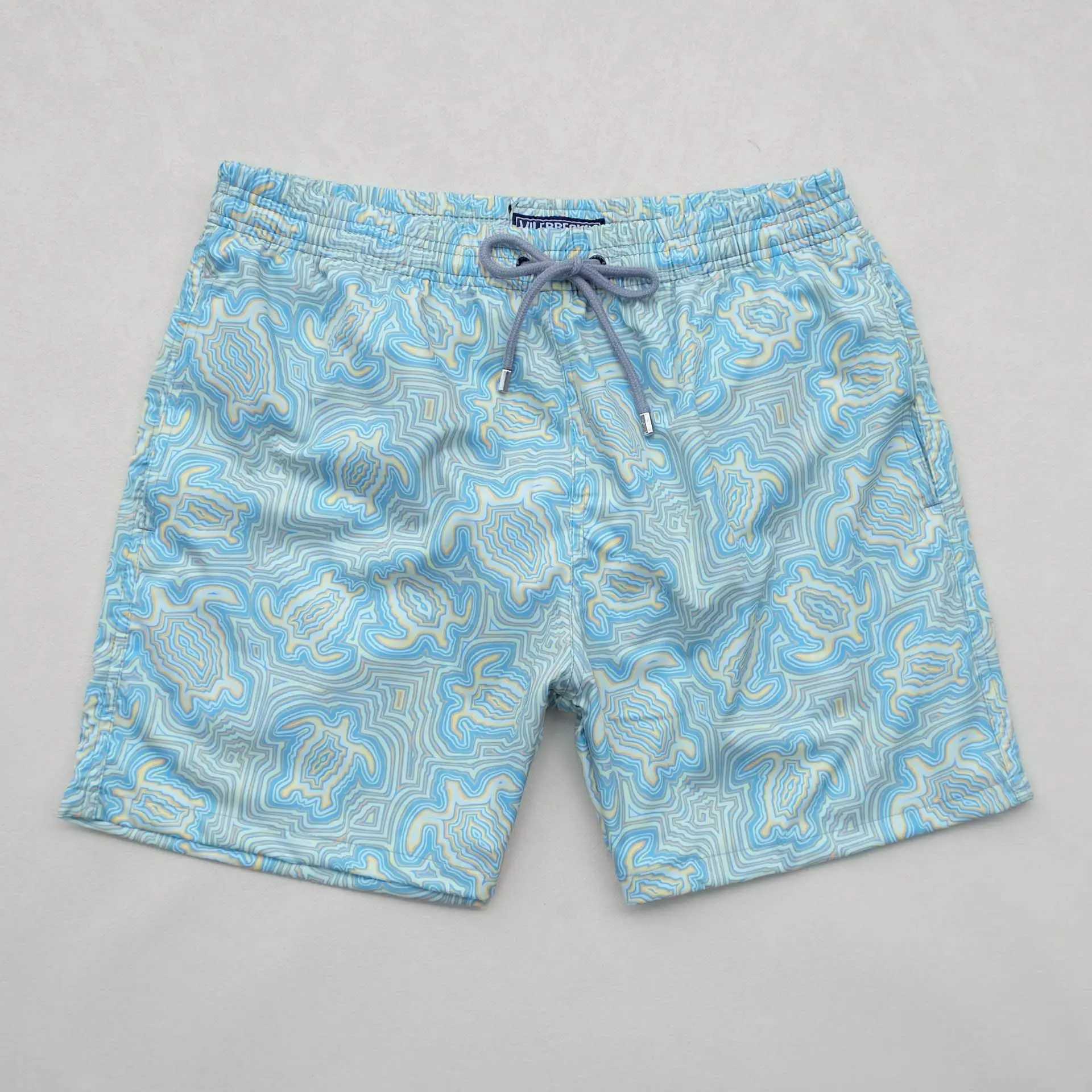 Mens quick drying printed short swimming trunks mesh lined swimsuits elastic breathable waterproof Bermuda turtle board shortsW250410