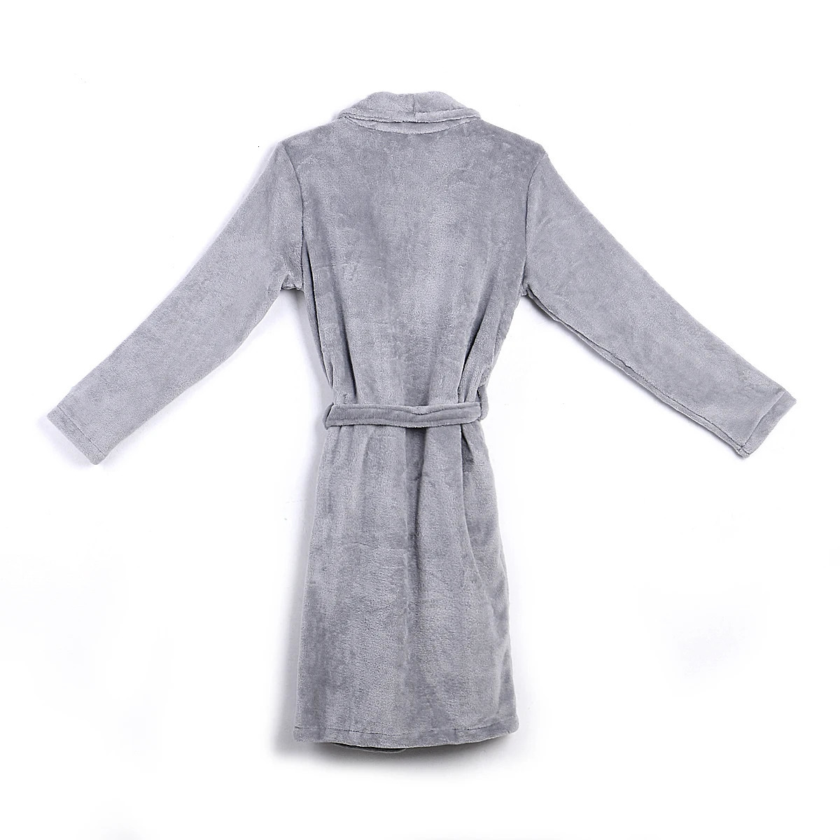 Casaul Mens Plush Shawl BathRobes with Sashes Men Soft Long Sleeve 2 Side Pockets Cloak Winter Solid Warm Dressing Gown MXXL 251111