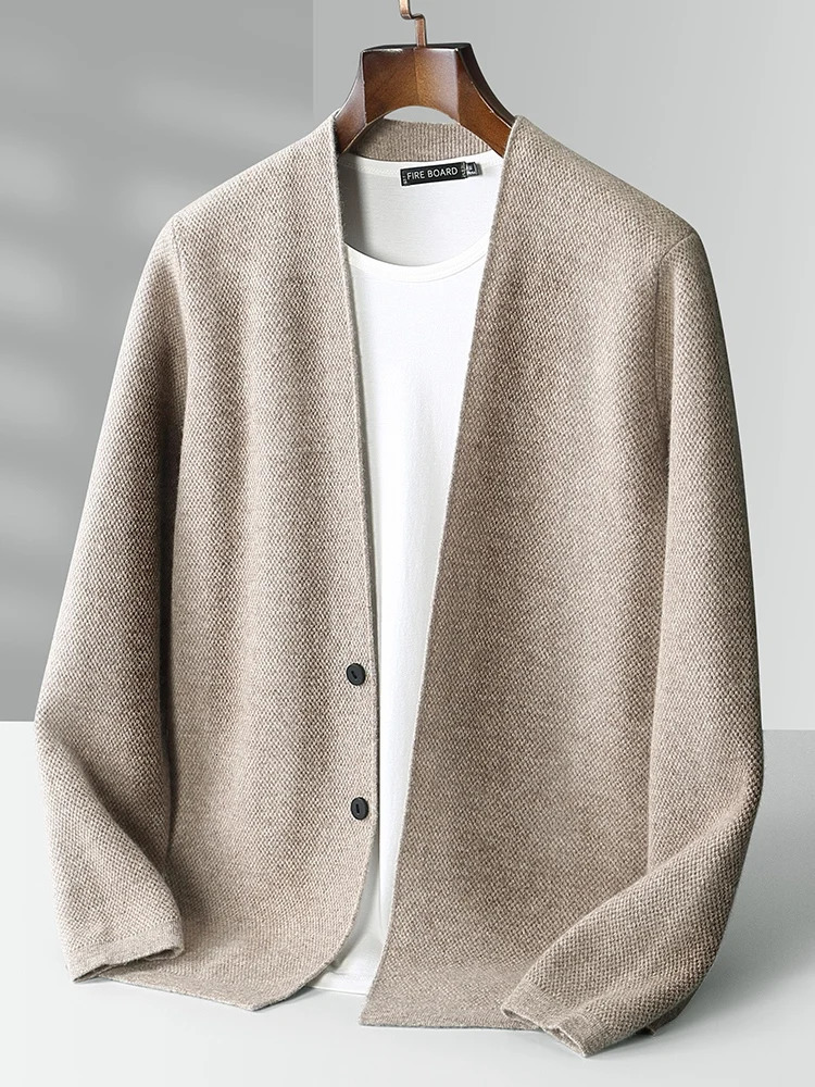 High Quality Men 100 Merino Wool Sweater Autumn Winter Knitted Cardigan Jacket Casual Soft Warm Coats Classy Man Top Clothes 251030