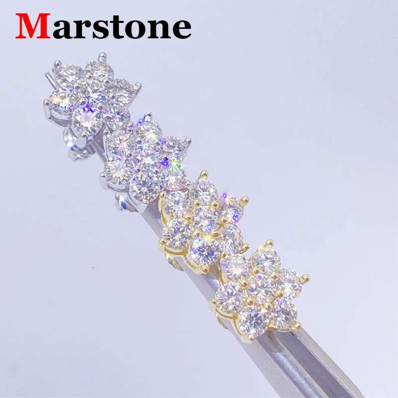 Full Moissanite Diamond Flower Screw Stud Earings D Color Womens Earrings 925 Silver Top Quality Hip-hop Earings for Women
