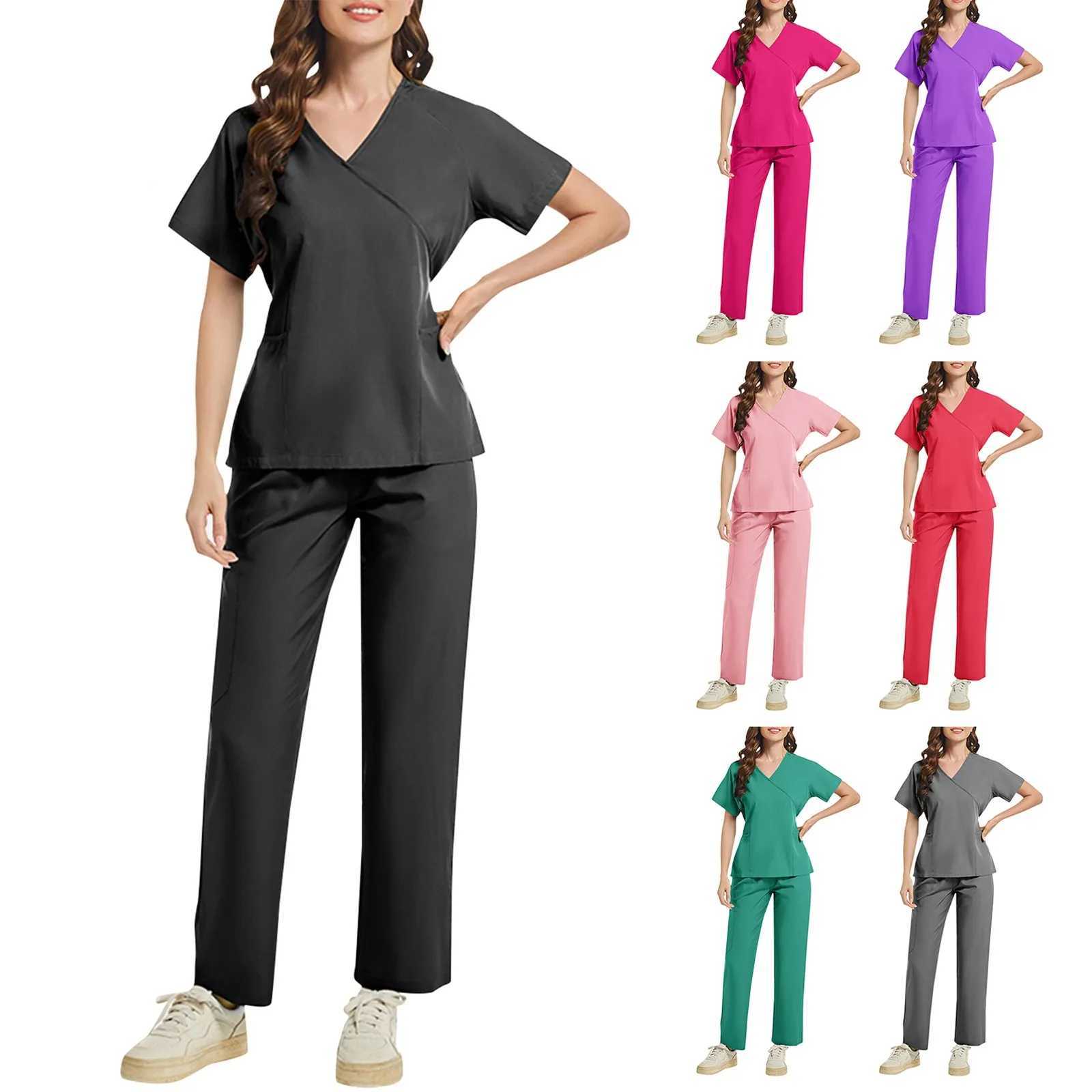 Nurse Scrubs New Fashion Medical Matte Soft Breathable Running Pants Set Surgical Uniforms Female Nursing Clinician Work Clothes X250410