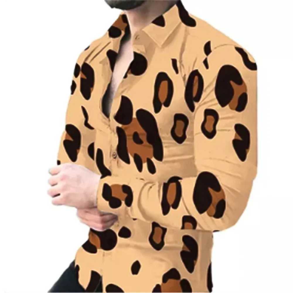 2024 Spring And Autumn New Mens Casual Leopard Print Long-sleeved Shirt Men Large Size Shirt Women Unisex Clothes Tops K251110