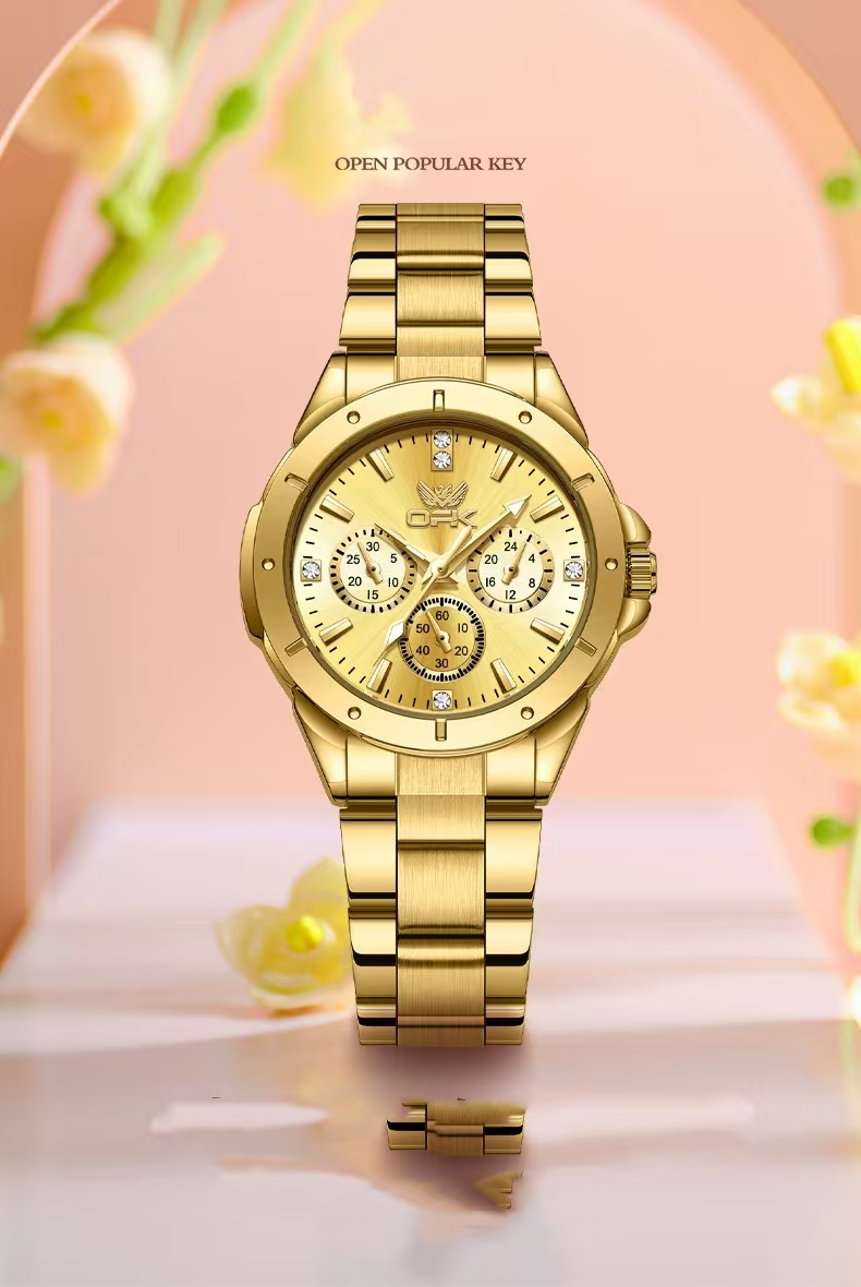 Stylish Womens Steel Strap -style Analog Timepiece for Outdoor Adventures