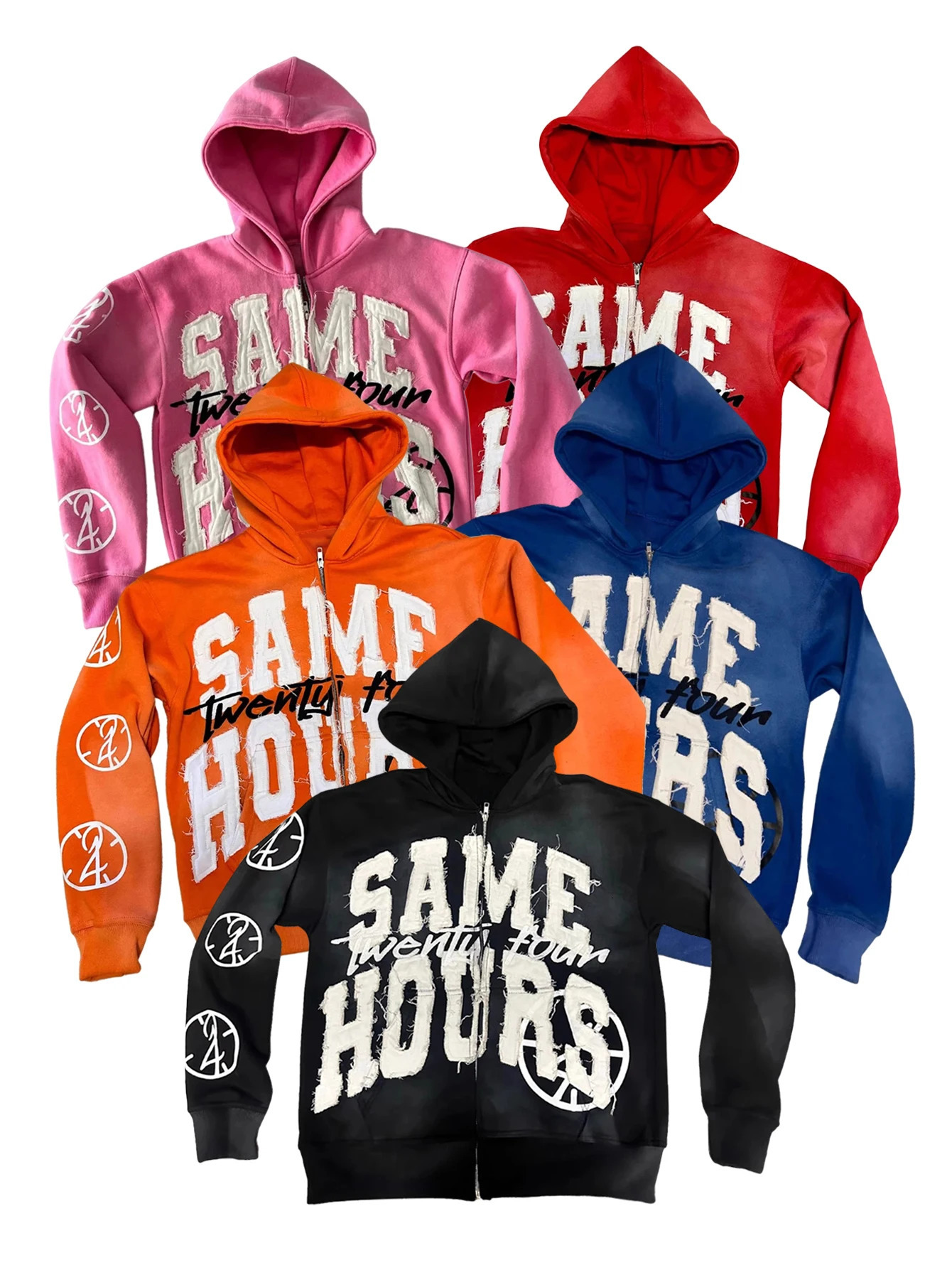 SAME HOURS Zip Up Hoodies for Women Y2K Cute Fall Jackets Street Hip-hop Style Red Jacket Unisex 251110