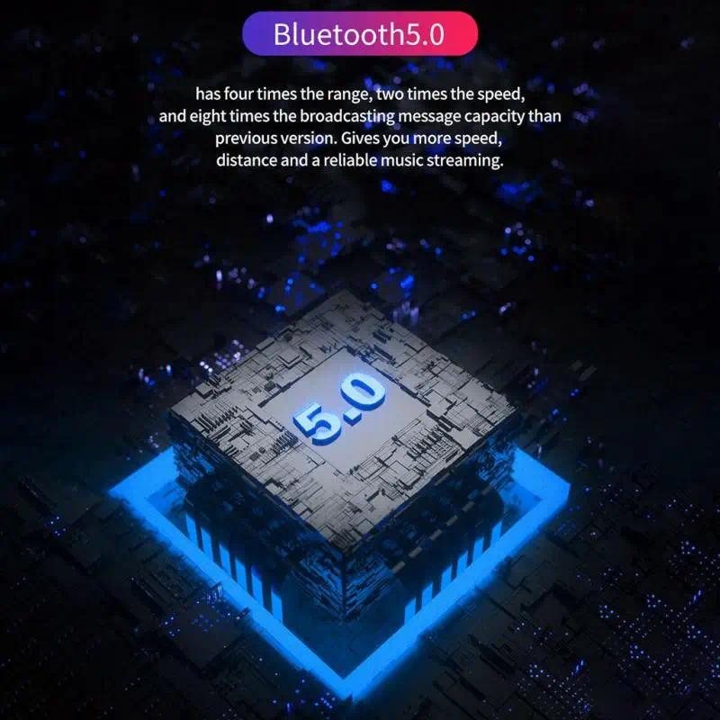 Y50 TWS Bluetooth Earbuds, IPX7 Waterproof Wireless Earphones with Deep Bass, Long Playtime, Secure Sport Fit, Noise Cancelling Mic for Running, Gym, 