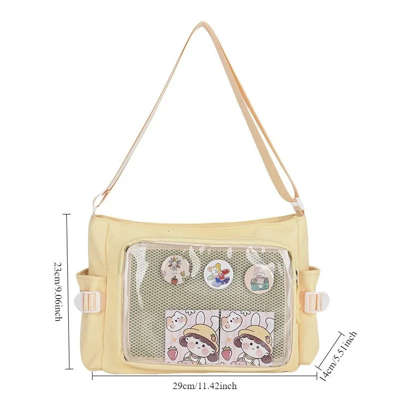 College Style Crossbody Bag with Large Capacity for Class Book Carrying Mailman Girls Casual Shoulder 251110