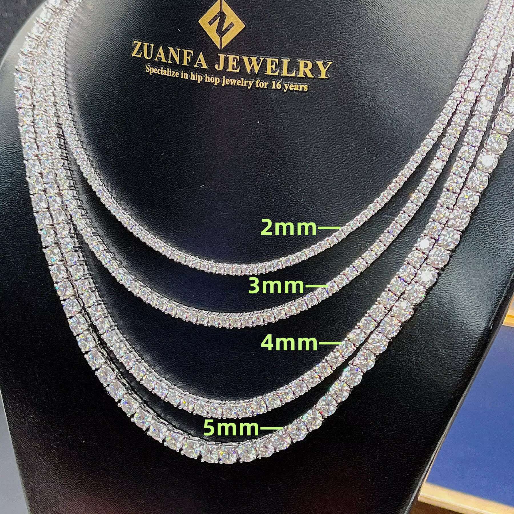 Wholesale Price Women Men Fine Jewelry Necklace 3MM 4MM 925 Sterling Silver D Color Vvs1 Diamond Moissanite Tennis Chain