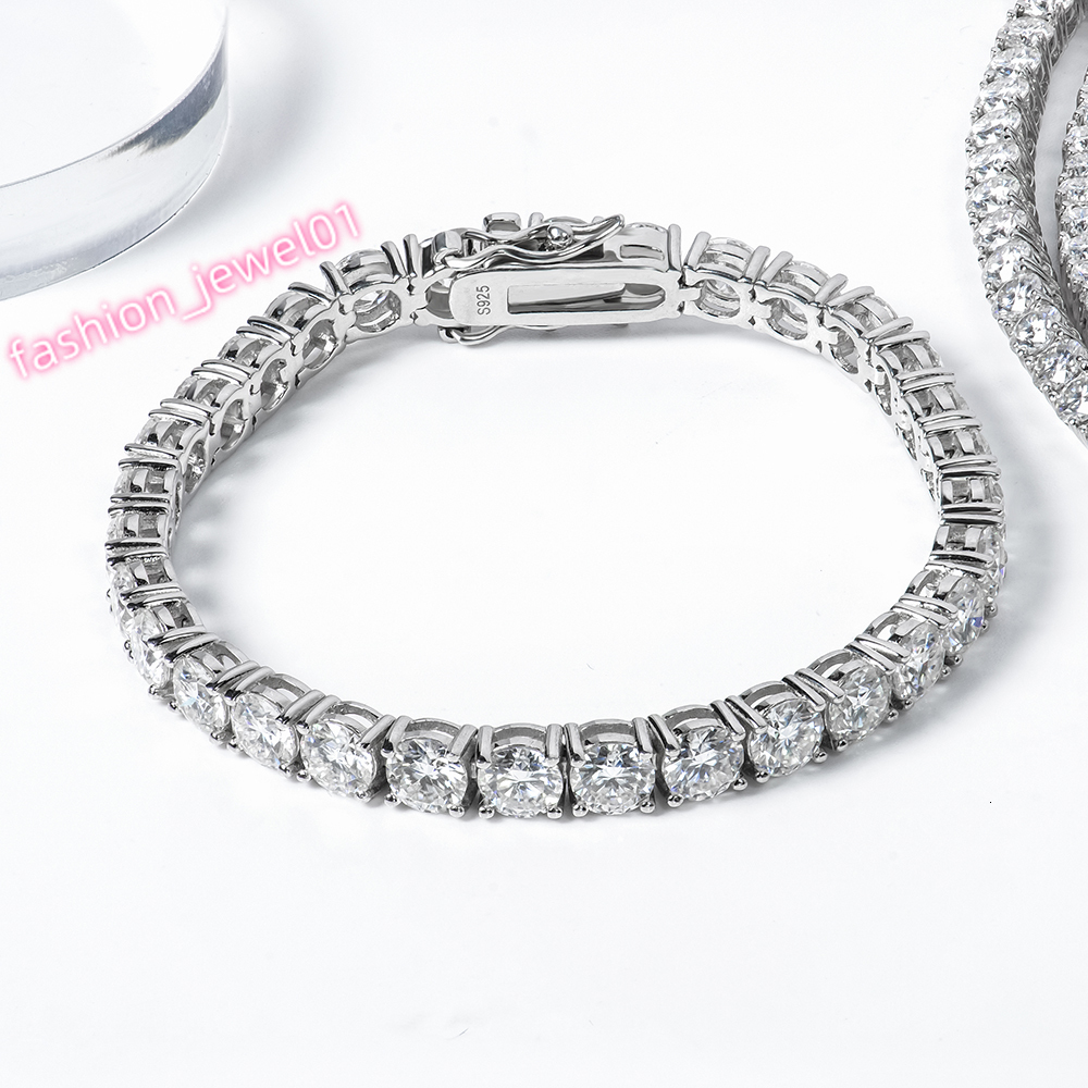 Xingyue Jewelry 2mm 3mm 4mm 5mm 6mm Women 925 Sterling Silver Gra Vvs Lab Diamond Mossanite Moissanite Tennis Chain Bracelet