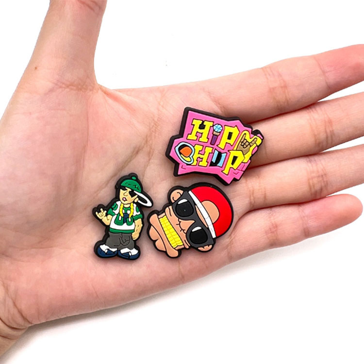 hip hop style shoe charms cartoon boy hat DIY shoe accessories decoration buckle pvc soft shoe flowers