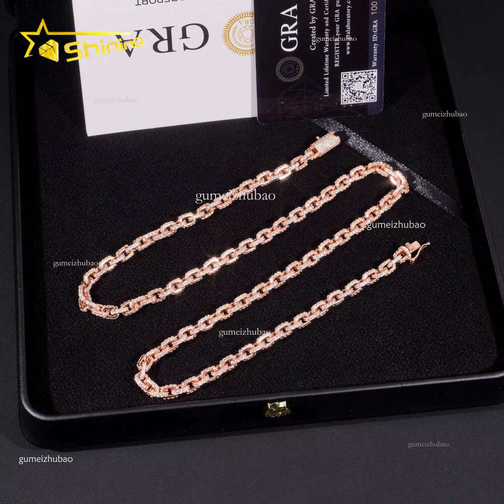 Hot Sale 4mm Iced Out Chain Sterg Sier Pass Dia Tester GRA Certified VVS Moissanite Bracelets Hiphop Jewelry