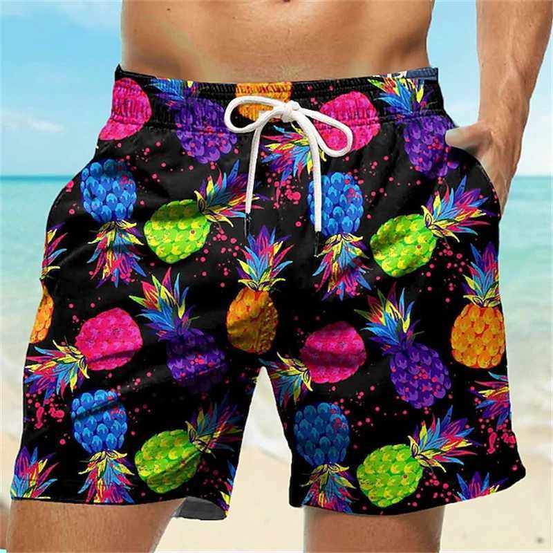 Mens shorts 3D printed graffiti art pattern beach shorts waist fashionable mens shorts Harajuku Y2k swimming board luggageW250410