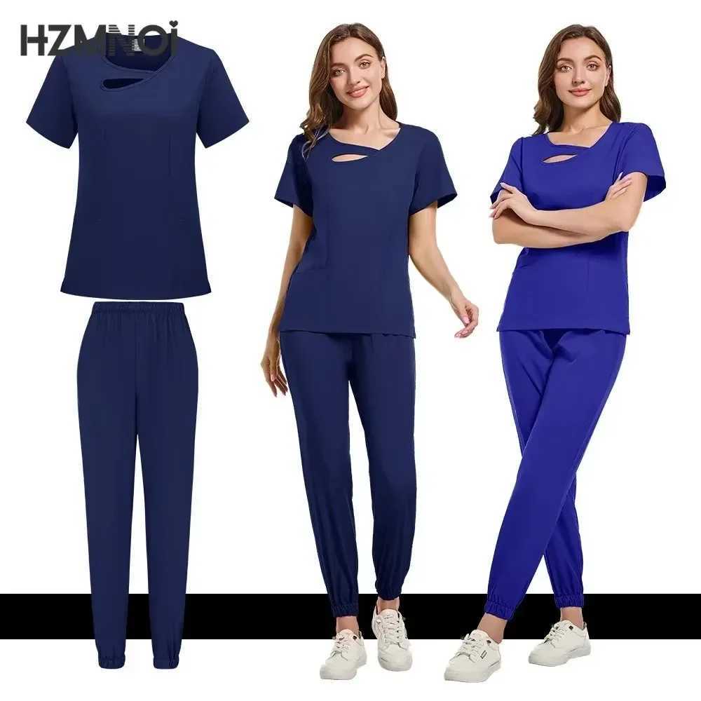 Scrubs Uniforms Sets Nurse Spandex Rayon Spa Uniform Women Nurse Medical Scrubs Doctor Blouse Sets of Scrub Suit Nurse Set X2504101