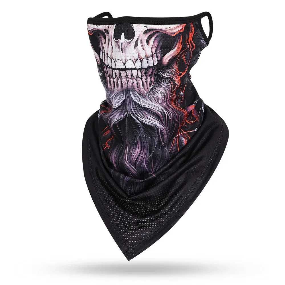 3D Beard Skull Balaclava Mens Head Face Protection Ear Loops Mask Breathable Dry Quick Windproof Motorcycle Face Cover Shield S251110