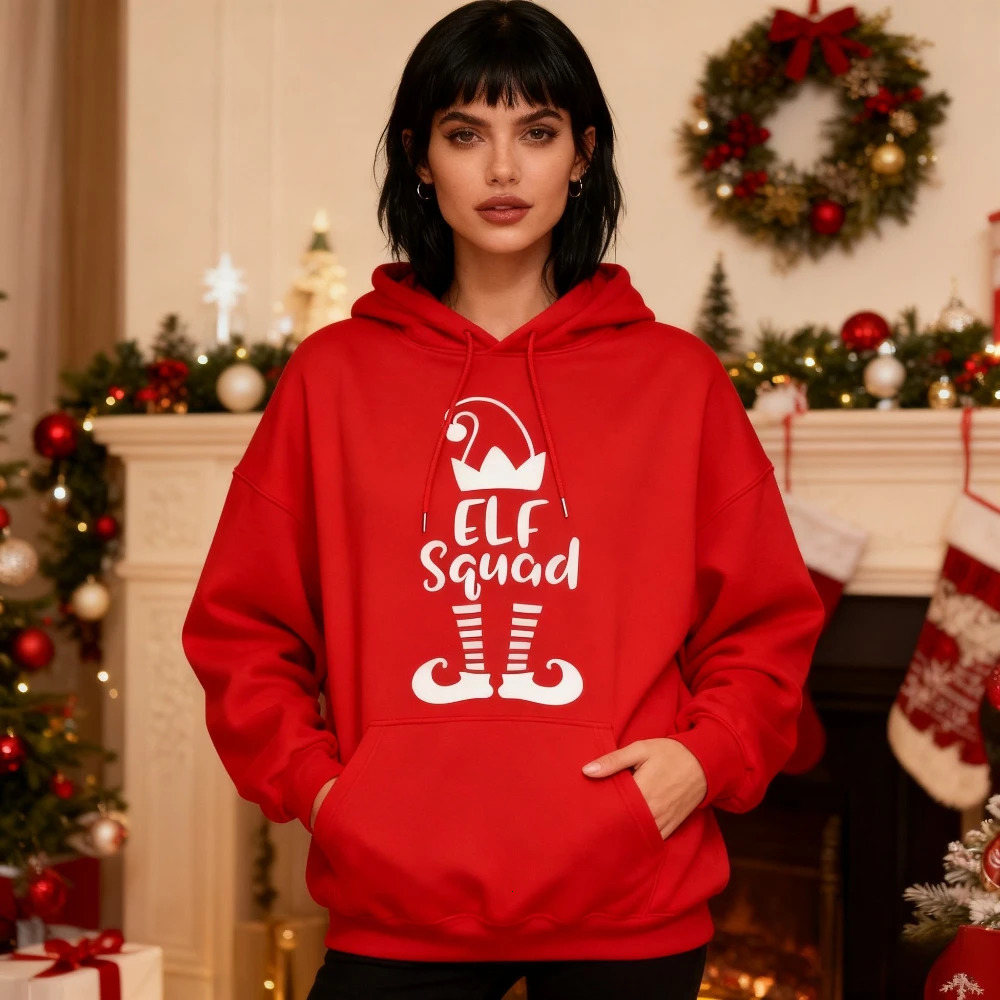Elf Squad Sweatshirt Funny Elf Creative Hoodies Christmas Men Women Unisex Clothing Xmas Fashion Casual Gift Sweatshirts 251105