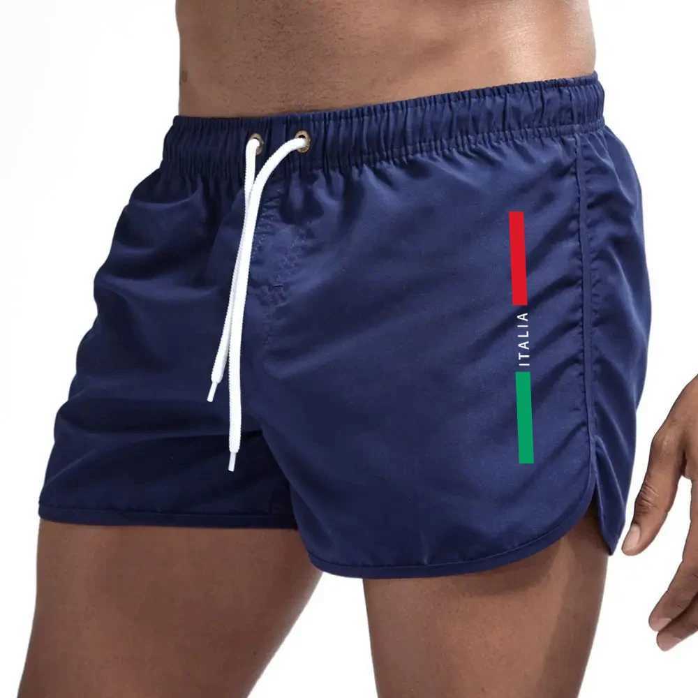 Mens quick drying beach fitness shorts summer swimsuit casual sports mens swimming board 2024 new fashionable beachW250410