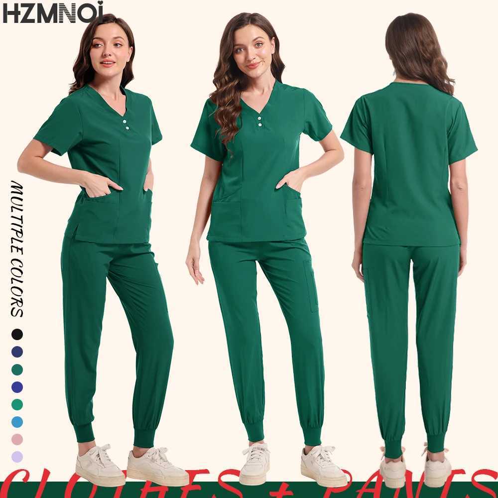 Surgical Uniforms Woman Nursing Enfermeria Sets Top + Pant Articles Medical Uniform Scrubs Clinical Beauty Sn hospital Suits X2504101