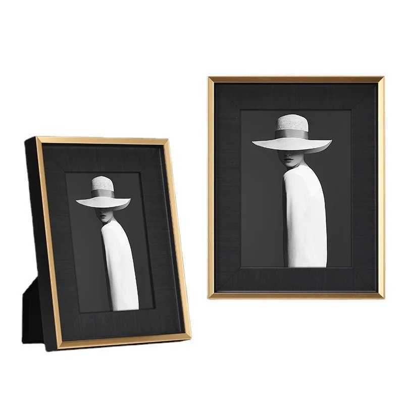 European Luxury Wooden Photo Frame Home Office Study Desktop Decoration L251110 H260306