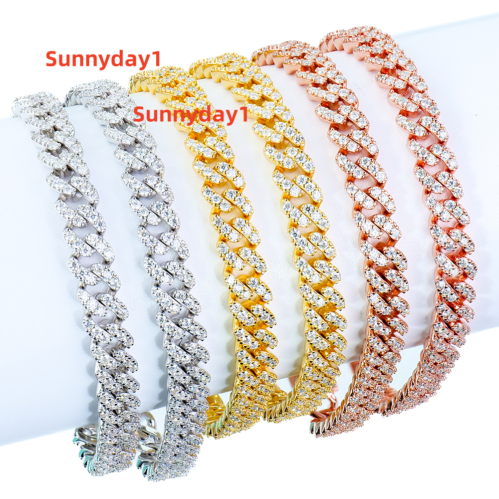 Wholesale 925 Silver Cuban Chain Slim Chain 6mm Wdth Vvs Moissanite Bracelet for Gift