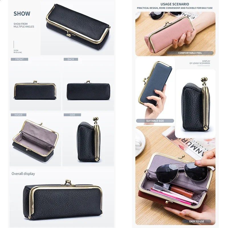 Leather glasses bag mens sunglasses storage bag fashionable glasses case glasses case glasses case 250409