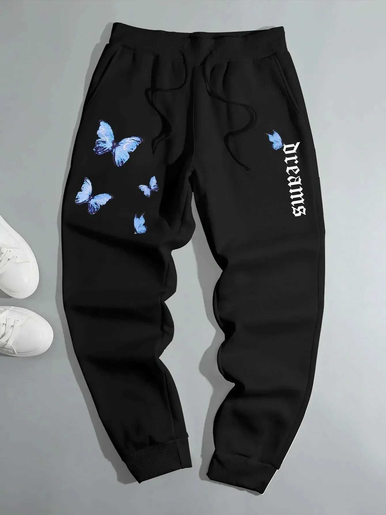 Fashion Trend Street Sports Pants New Style Dream Beautiful Butterfly Pattern Printed Couple Casual Trouser Version S-3XLXJ250410