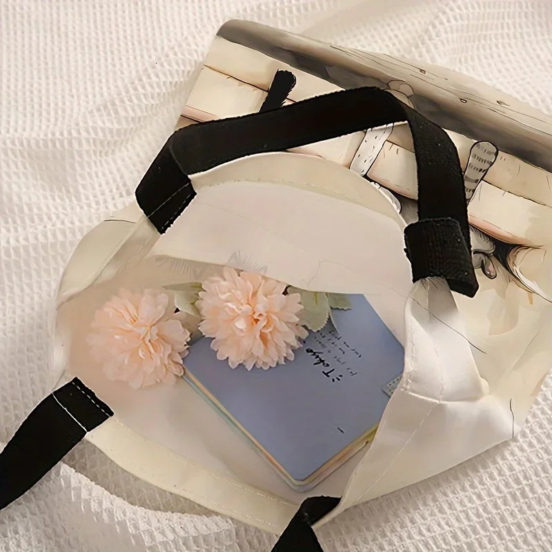 Cartoon Fluffy Three Kittens Pattern Print Casual Tote Bag Single Shoulder Shopping Reusable Fashion Backpack Handbag 251110