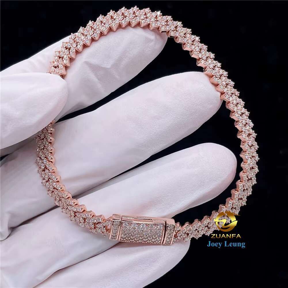 Fine Jewelry Hip Hop Pass Diamond Tester 5mm Moissanite VVS Cuban Chain Bracelet