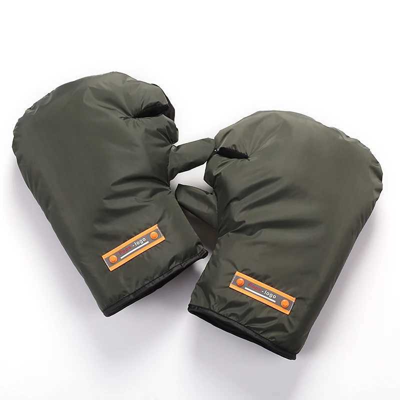 Motorcycle Handlebar Mittens Hand Covers Warmer Waterproof Motorbike Windproof Gloves Handle Bar Muffs Hand Thick Plush S25118