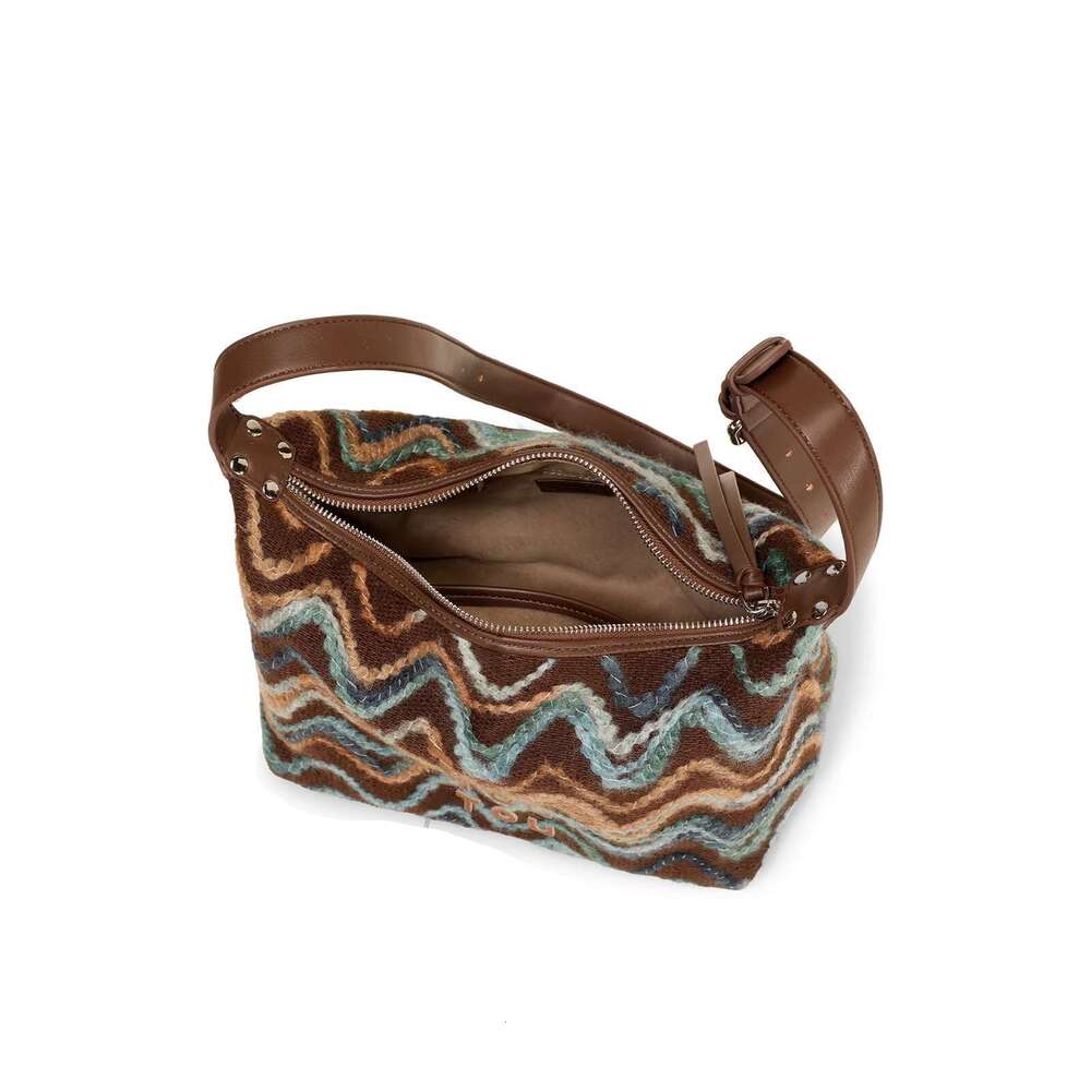TOUTOU Women Underarm Original Designer Woolen Layered Handbag 2025 Autumn Crossbody Shoulder Armpit Bag Birthday Gift
