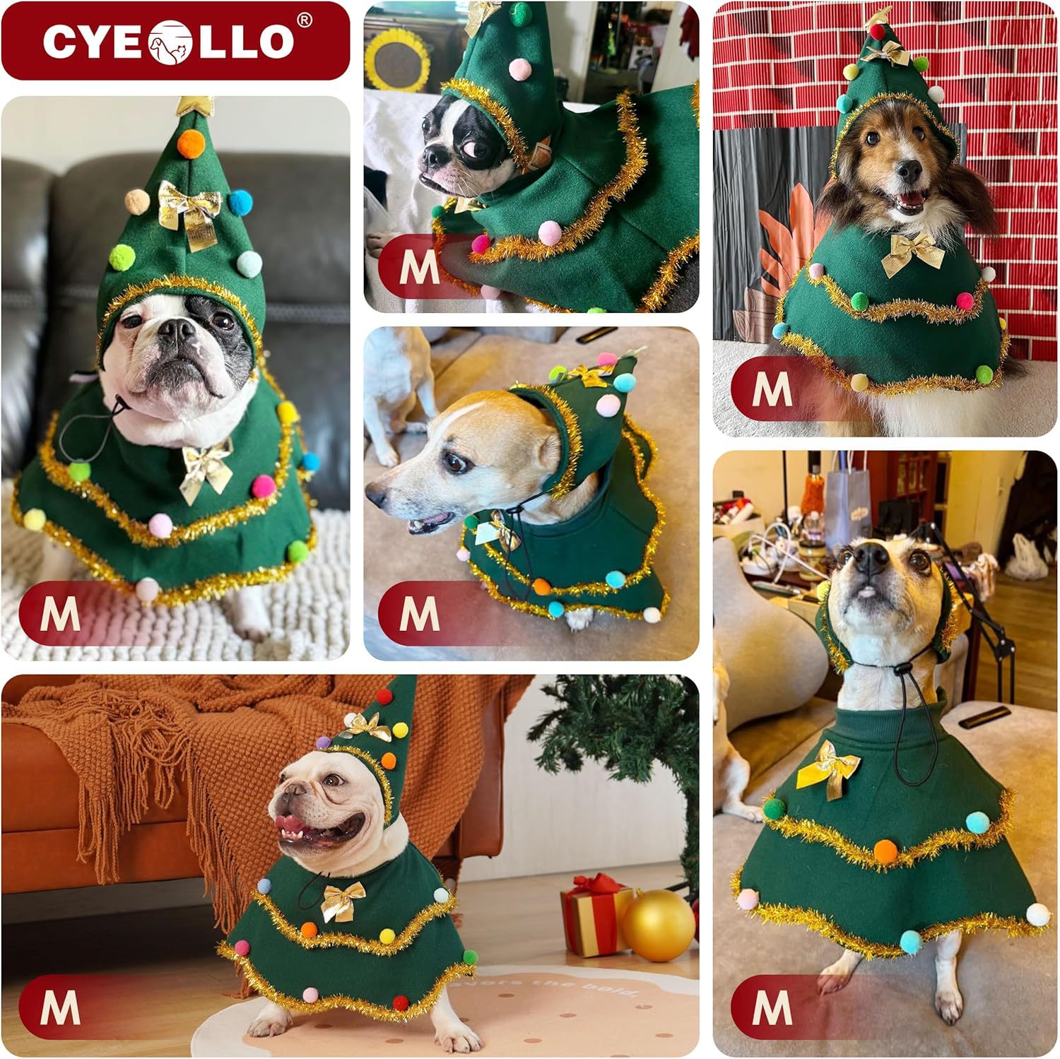 Dog Christmas Costume Cute Pet Hoodie for Dogs Cats Holiday-Themed Animal Role Play Ensemble