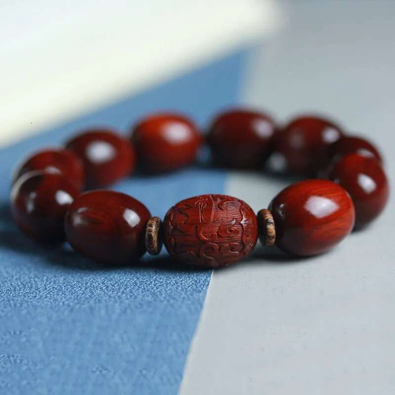 Bead Bracelet Leaf 1.5X2.0 Jujube Rosewood Small Hole Buddha Beads Set