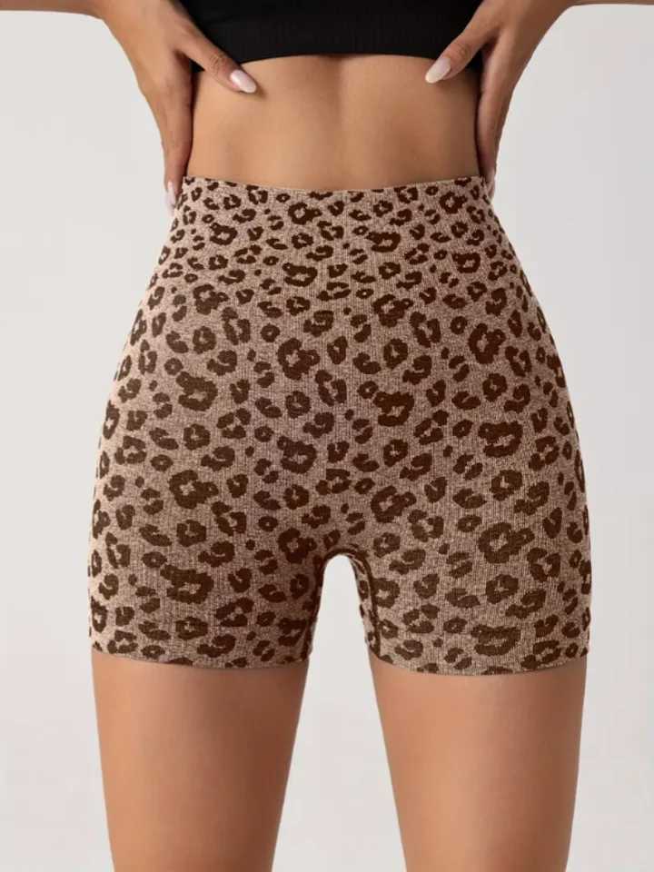 Womens high waisted yoga shorts fitness legs moisturizing breathable and stretchingW250411