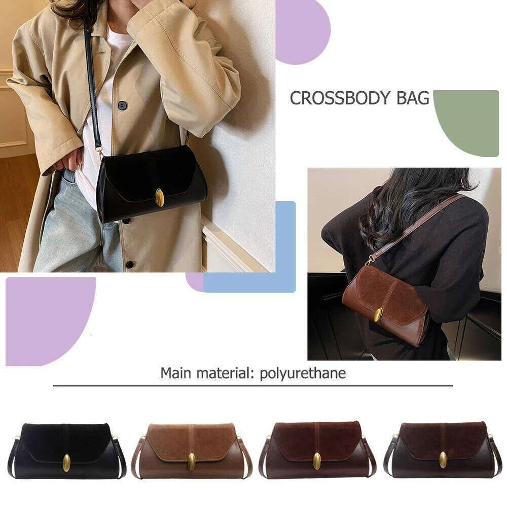 Fashion PU Shoulder Stylish Crossbody Adjustable Strap Vintage Small Tote Trendy Commuting Slouchy Hobo Bag
