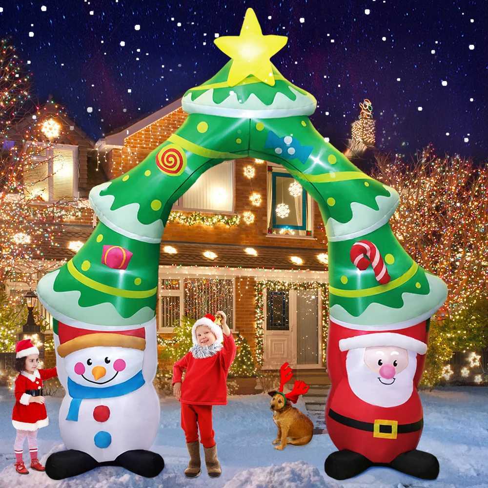 Christmas Hot Inflatable Snowman Santa Claus Merry Christmas Tree Arch Home Outdoor Decoration LED Light New Year Party Decor Gifts Y251111