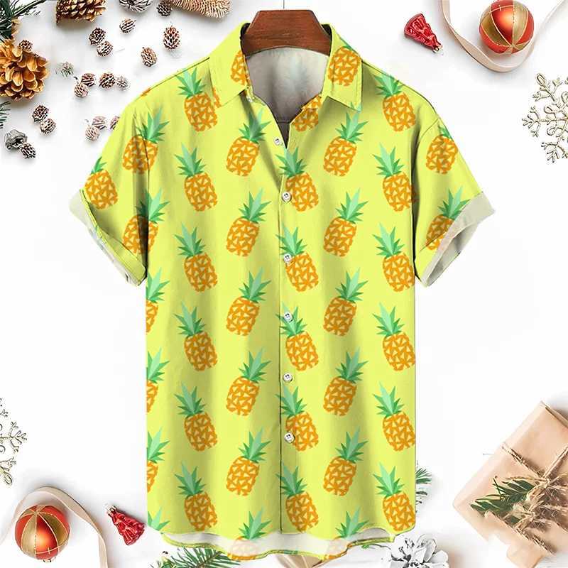 Mens Shirts 3D Fruit Printed Shirts For Women New Summer Funny Streetwear Short Shirts Y2k Mens Hawaiian Clothing K251110