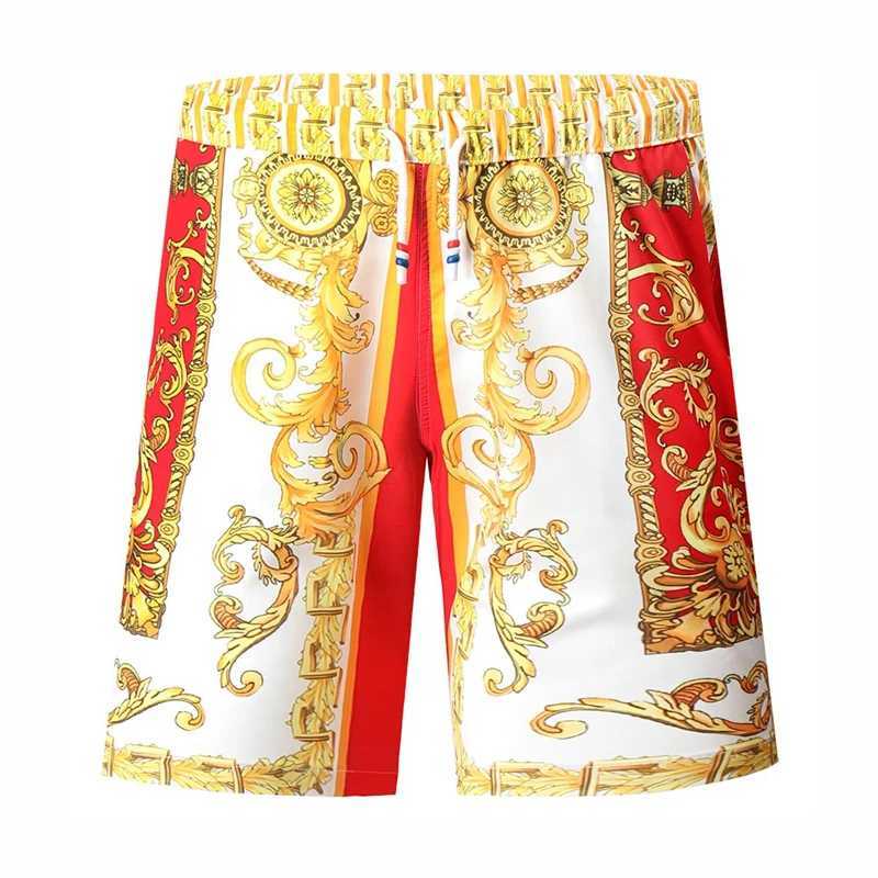 Luxury gold summer swimsuit breathable surfboard Hawaiian beach mens shorts quick drying swimsuit sports luggage swimsuit swimmingW250410