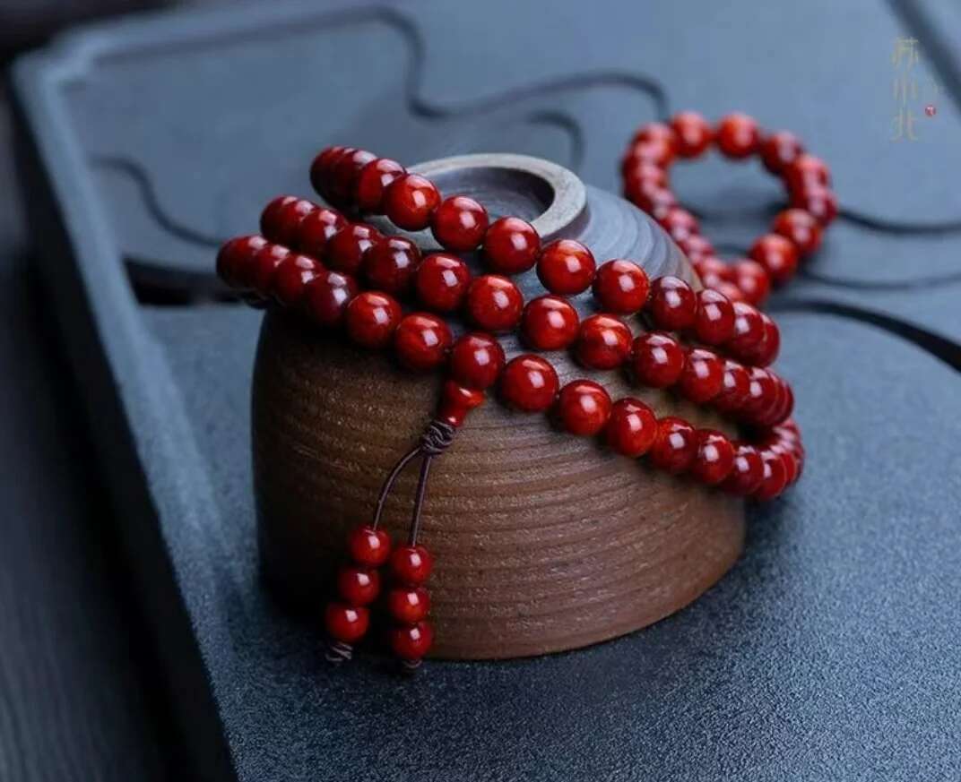 Natural authentic Indian small leaf rosewood multi circle bracelet with 108 men's women's bracelets and Buddha beads