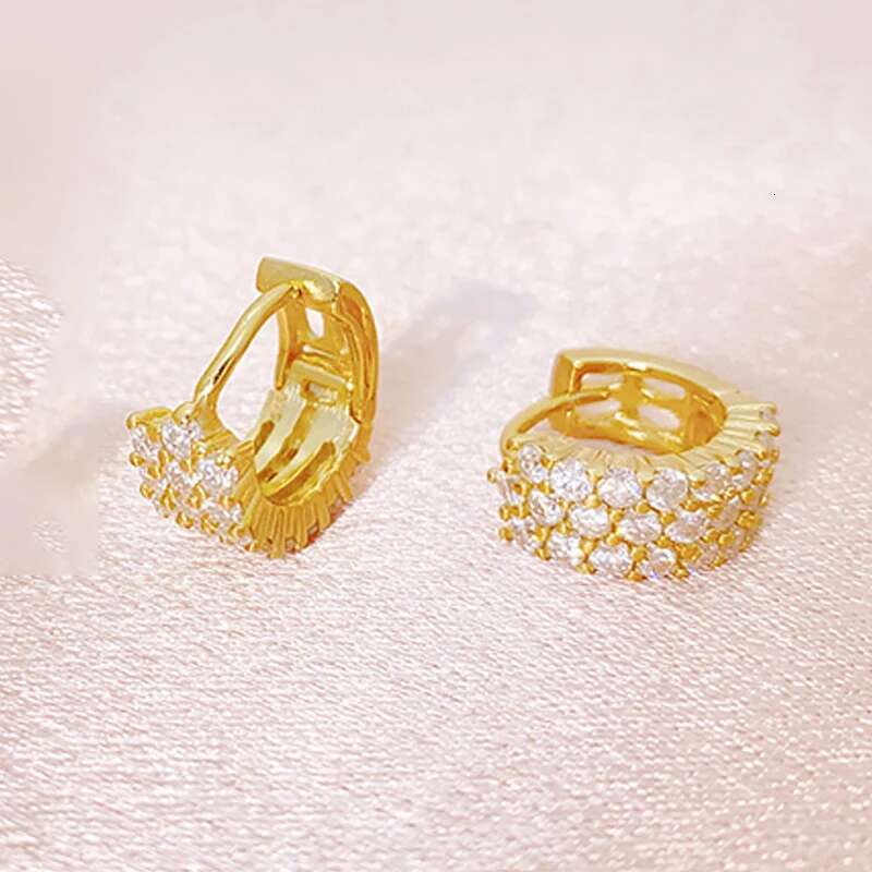 Full Moissanite Diamond Womens Studs Earrings Hoop Hiphop Top Quality 925 Sterling Silver Diamond Earring New for Women Men