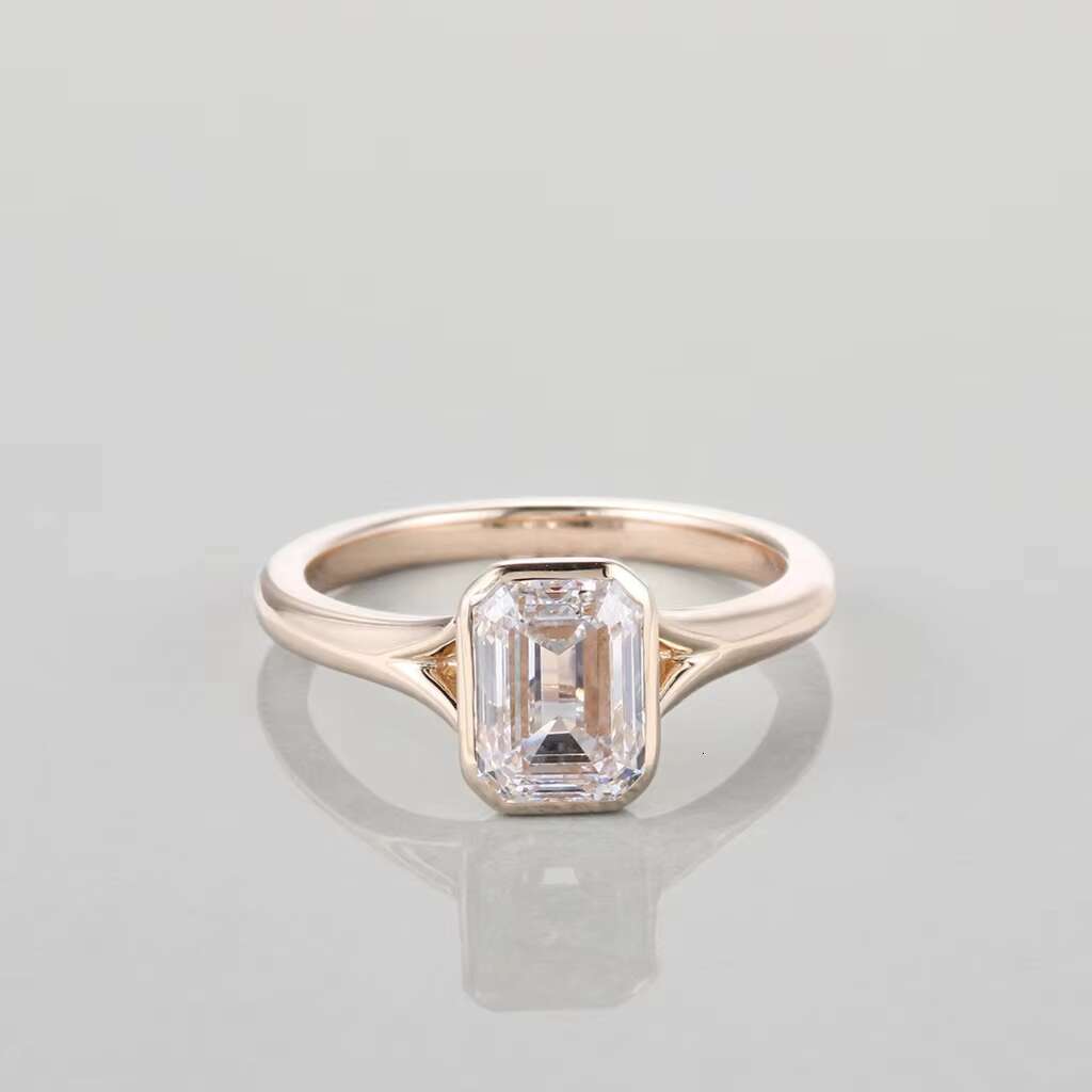 Silver Engagement Moissanite Diamond Ring Men Women 925 Silver Promise Finger Rings VVS Clarity
