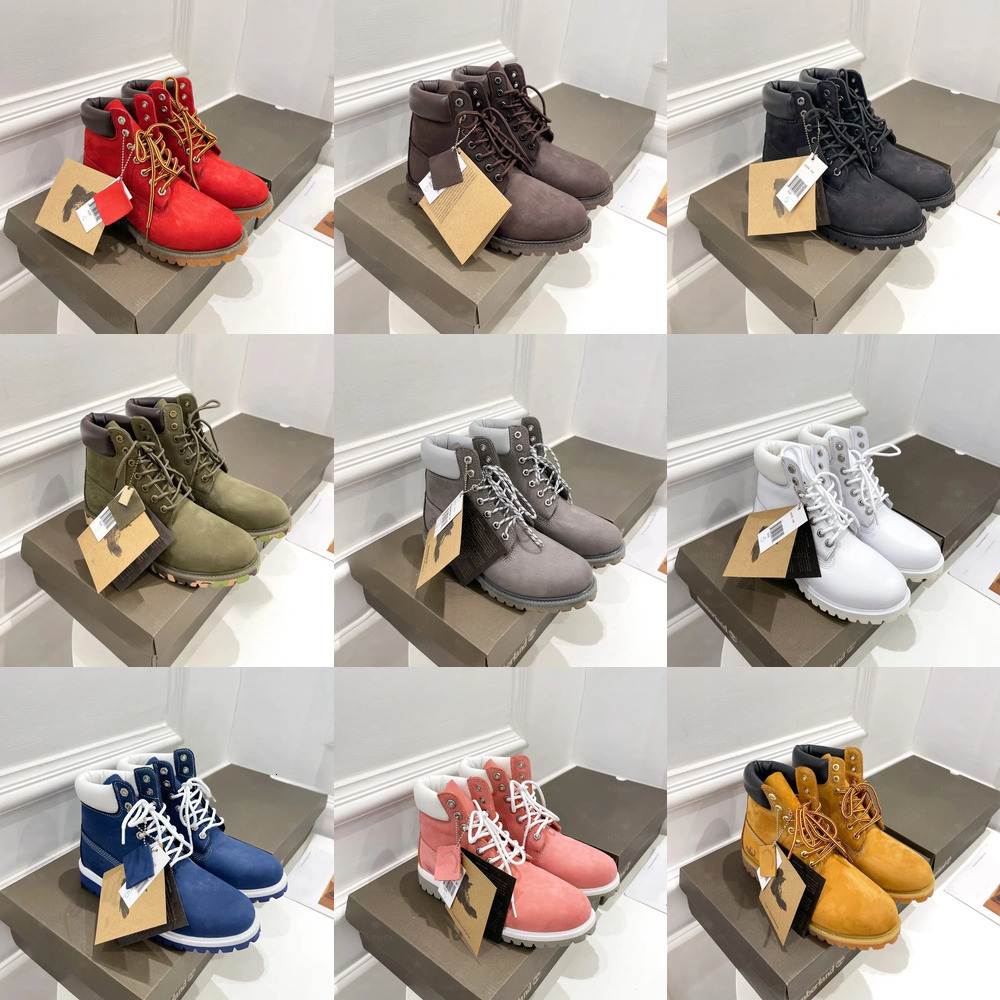 TOP tims boot Designer Boots Shoes Men Waterproof Ankle Classic Martin Casual Shoe Cowboy Red Blue Black Pink Hiking Motorcycle Boots Martin Casual Shoes dl